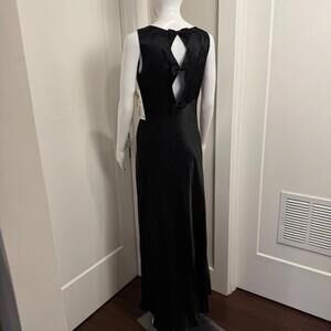 R-wear by Rampage Vintage Black Satin Dress With Back Bow Tie Detail Sz 9